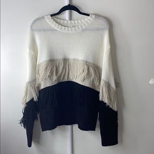 Vici fringed neutral sweater
